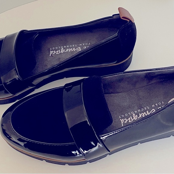 Dr Scholls Black Loafers Patent Faux Leather Shoes Women Size 8.5 Slip On - Picture 11 of 12